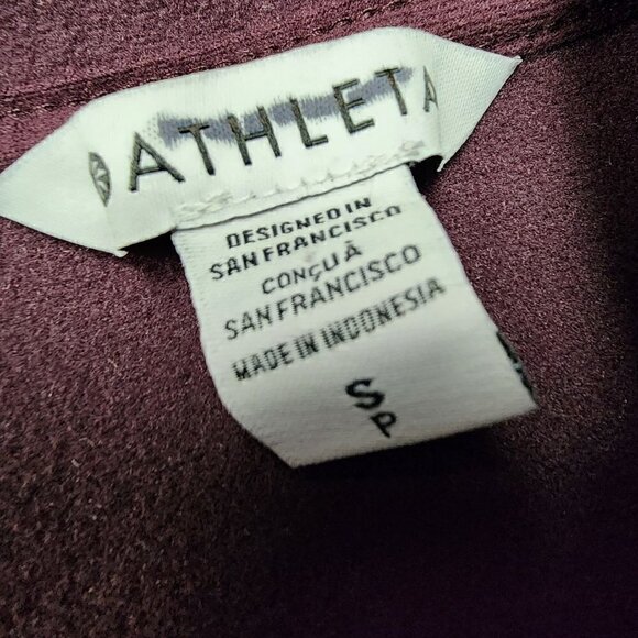 Athleta Cozy Sherpa Snap Sweatshirt Spiced Cabernet Small - Picture 6 of 11